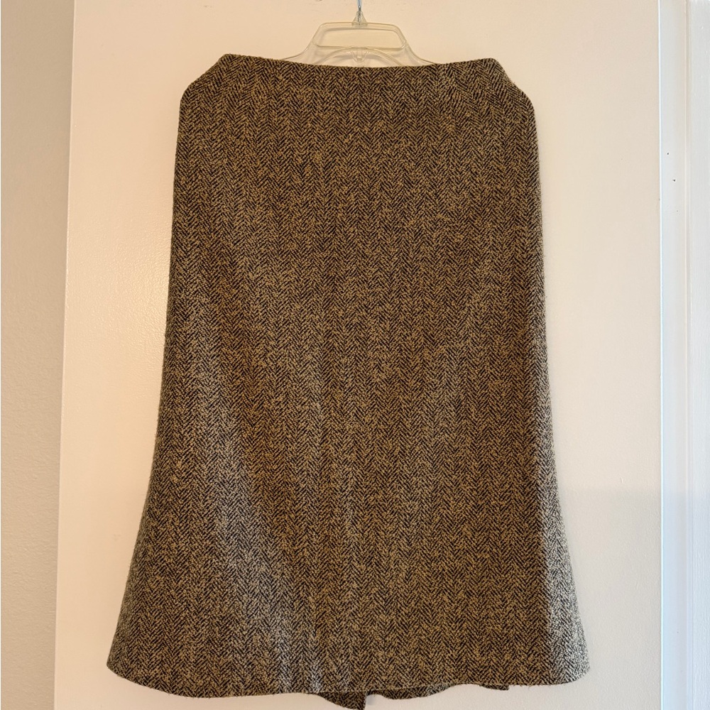 LOFT Brown Herringbone Skirt